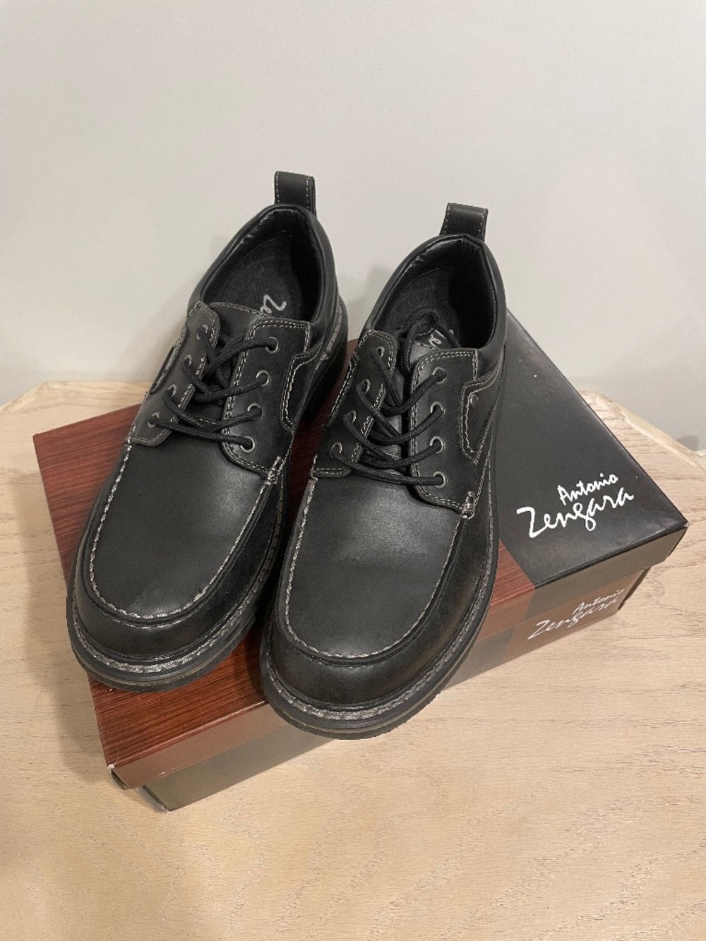 Antonio Zengara Alta shoes (Size 8 M, Men’s) Black dress boots oxfords casual
